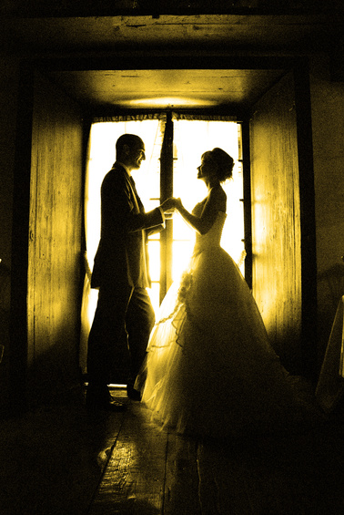 Retrato en blanco y negro de una pareja